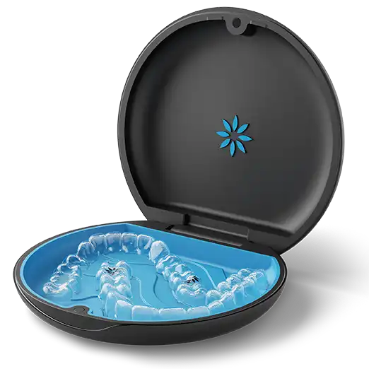 Invisalign Clear Aligner Trays in a Carrying Case